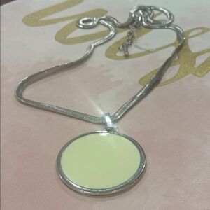 Kenneth Cole Silver Necklace with Cream Pendant